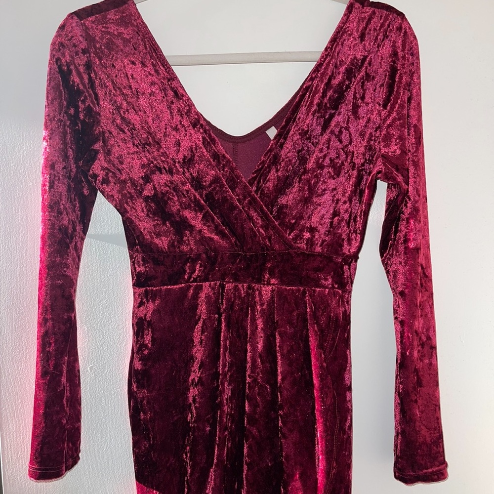 Burgundy suede dress